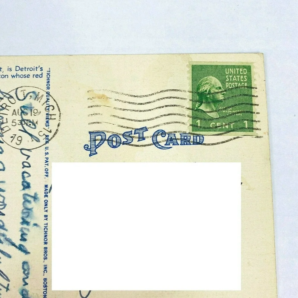 Vintage Detroit Michigan‎ Postcard Penobscot Building Architecture USA Posted